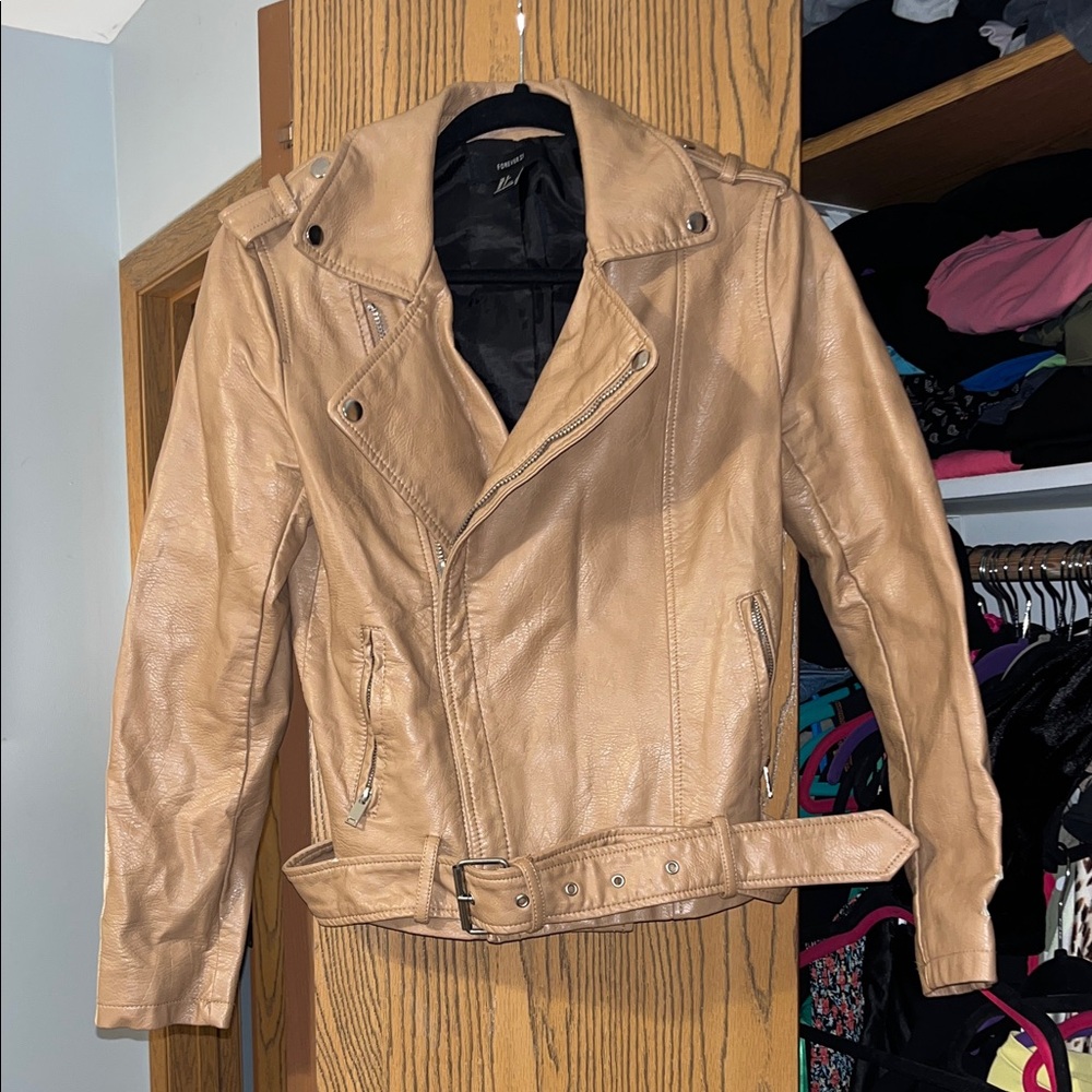 Forever 21 Camel Leather Jacket